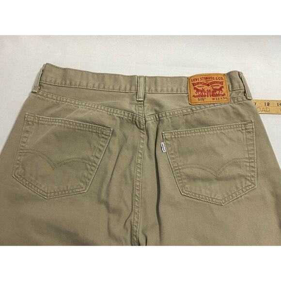 Levi's 514 Tan Jeans White Label Mens Size 34x34 - Picture 7 of 10